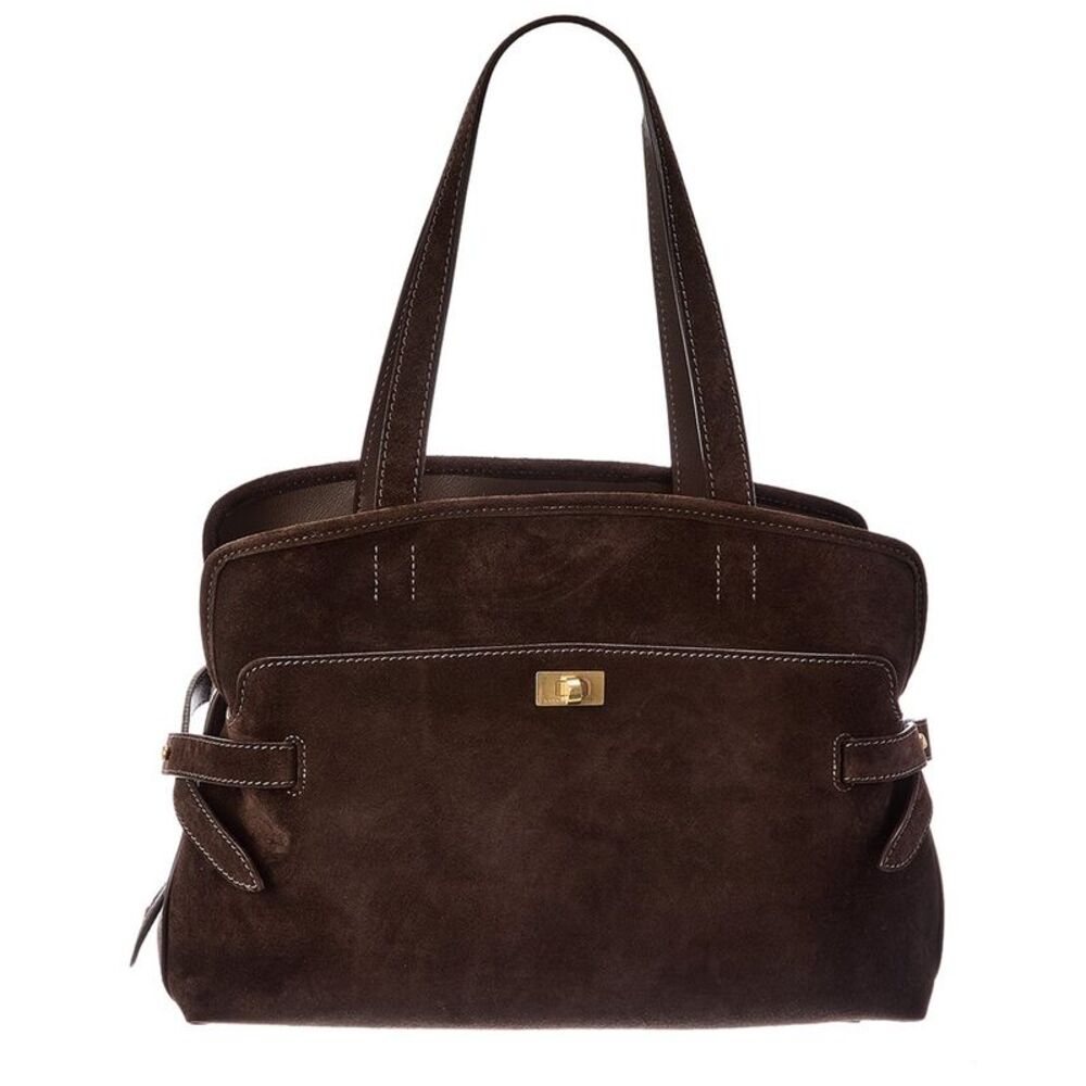 Anya Hindmarch Wilson Suede & Leather Satchel, Brown